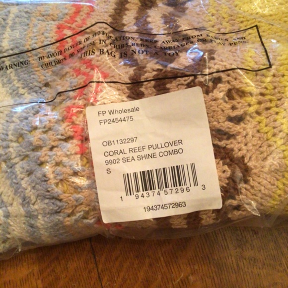 HPπFree People Coral Reef Sweater sz sm. - Picture 6 of 11